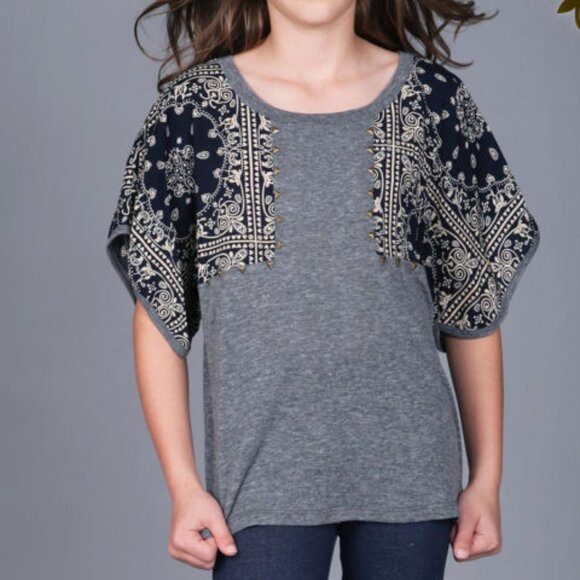 Sara Sara Other - Sara Sara Over the Top‎ Tween Girls Top Hanky Print Sleeves 16